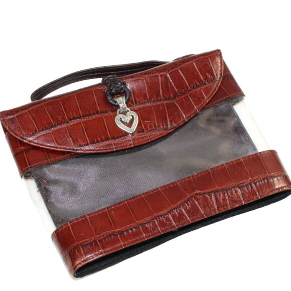 Brighton Croc Embossed Clear Windowpane Full Disclosure Satchel - Picture 2 of 7